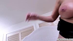 Brooklyn bounces on shaved pussy suggestively