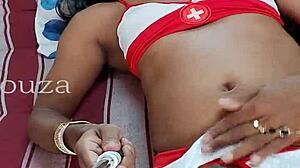 Lara dsouza, indian ladyboy, masturbates herself in gay sex scene.