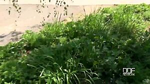 i give alexis cherry a pov blowjob outdoors and fill her mouth with cum.