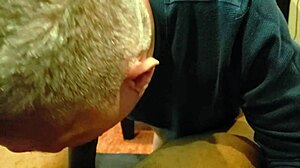 he eagerly sucks the young 18+ cock, savoring every inch before swallowing the guy's load