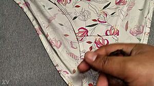 I came on my best friend's white floral panties by mistake.