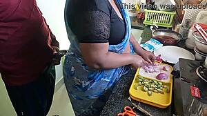 horny owner stroking cock before bengali maid