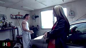 Fantastic brunette girl bends over for anal and cum in mouth