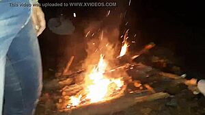 a neighbor caught us in the woods by the fire, started masturbating and dirty talking - lesbian illusion girls