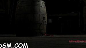 Lovable brunette darling sits on huge fake penis