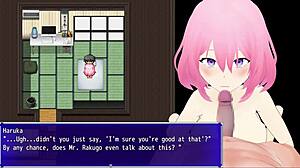 in this hentai game, she embraces her lust through cuckold play with toys and fingering part 1