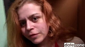 Hot redhead wife fucked in stairwell