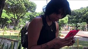 Latina strips for webcam job 😏