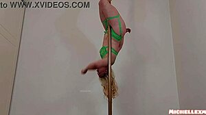 Hot blonde tricked into pole dance