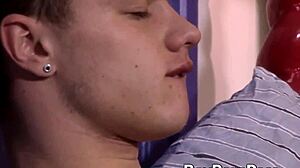 Gay man dives straight into blowing and pounding his twink boyfriend.