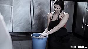 Big boobs European milf housemaid banged hard by owner.