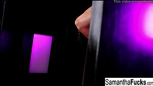 sexy tease with samantha saint masturbating her big tits and ass