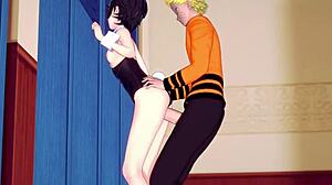 naruto shippuden sarada pleasures the 7th hokage in barutos room while he is on a mission