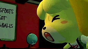 Isabelle from Animal Crossing New Leaf Exposes Her Vagina in Game
