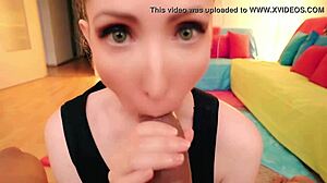 Candy May's Sloppy Big Black Cock Blowjob with Balls Eating in Interracial Action