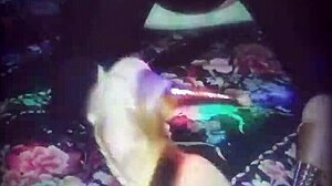 sharon dresses as a whore after work, husband licks her ass