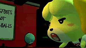 Isabelle from Animal Crossing New Leaf Exposes Her Vagina in Game