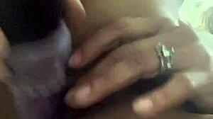 horny ebony milf rolls bubble while masturbating