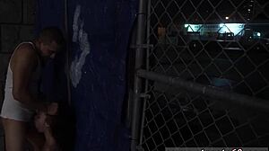 Teen bound in rough gangbang