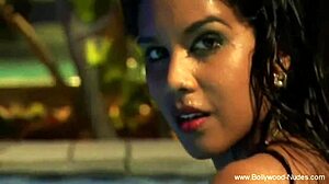 Lady in red performs a stunning ritual, dancing with pure grace.