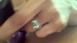 horny ebony milf rolls bubble while masturbating