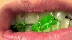 i eat gummy bears in close-up mouth vore fetish