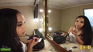 Brazilian Teen Safyra Safi with Giant Ass Gets Naughty Behind Cameras with Vinny Kabuloso.