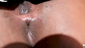 amazing close-up of lesbian missionary scissoring action