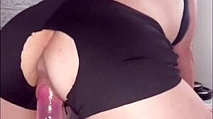 check out this spanish milf riding a huge dildo