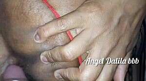 Latina with big ass gets pussy wet while taking big cock in ass