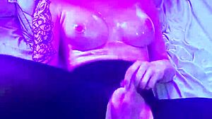 Tranny Oiled Up Anal In The Bed With Her Feet Up In The Air