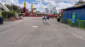 I can't believe I saw these Latina lesbians fingering each other's pussies in the amusement park