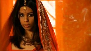 exotic indian brunette teases with sensual dance in nude ritual.