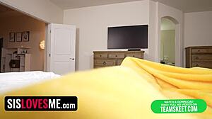 Stepbro Walks In On Step-Sister Masturbating With Big Dildo