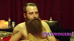 black guy pleasures naughty milf in swingers group