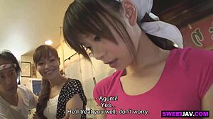 Japanese restaurant turns into wild group sex!