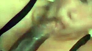 She sucks a monster big black cock on Periscope