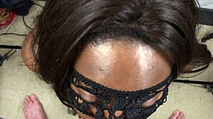 Black girl sucks white guys dick and gets creampied