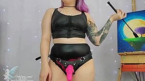 Femdom sissy training with mistress and strapon