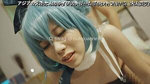 คอสเพลเยอร์น่ารักคิวต์โจแอนน์งอตัวให้แฟนคลับป่าเถื่อนเย็ดแรง!