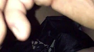 big cumshot on swiss milf's bra and tits while she rims