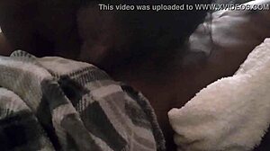 the ebony amateur gives a vicious blowjob to the black guy