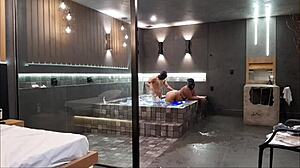 relaxing in bathtub with passionate encounter