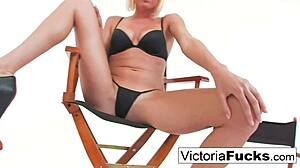 Blonde pornstar victoria white masturbates her wet pussy and ass in solo scene