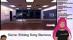 Vtuber intensely plays shining song starnova aki route part 3 with petite anime girl