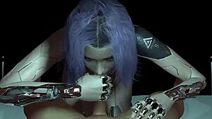 Robot Girl POV Handjob in Cyberpunk Porn Parody with Tight Wet Pussy