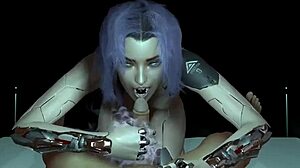Robot Girl POV Handjob in Cyberpunk Porn Parody with Tight Wet Pussy