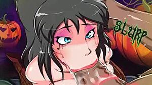 Elvira, Mistress Of Dark, Performs Intense Blowjob Scene.