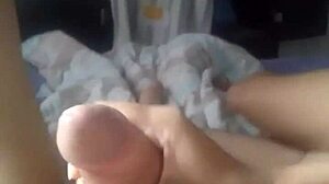Super petite latina wife sucks dick deliciously, brunette gets cumshot at the end.