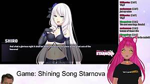 Vtuber intensely plays shining song starnova aki route part 3 with petite anime girl